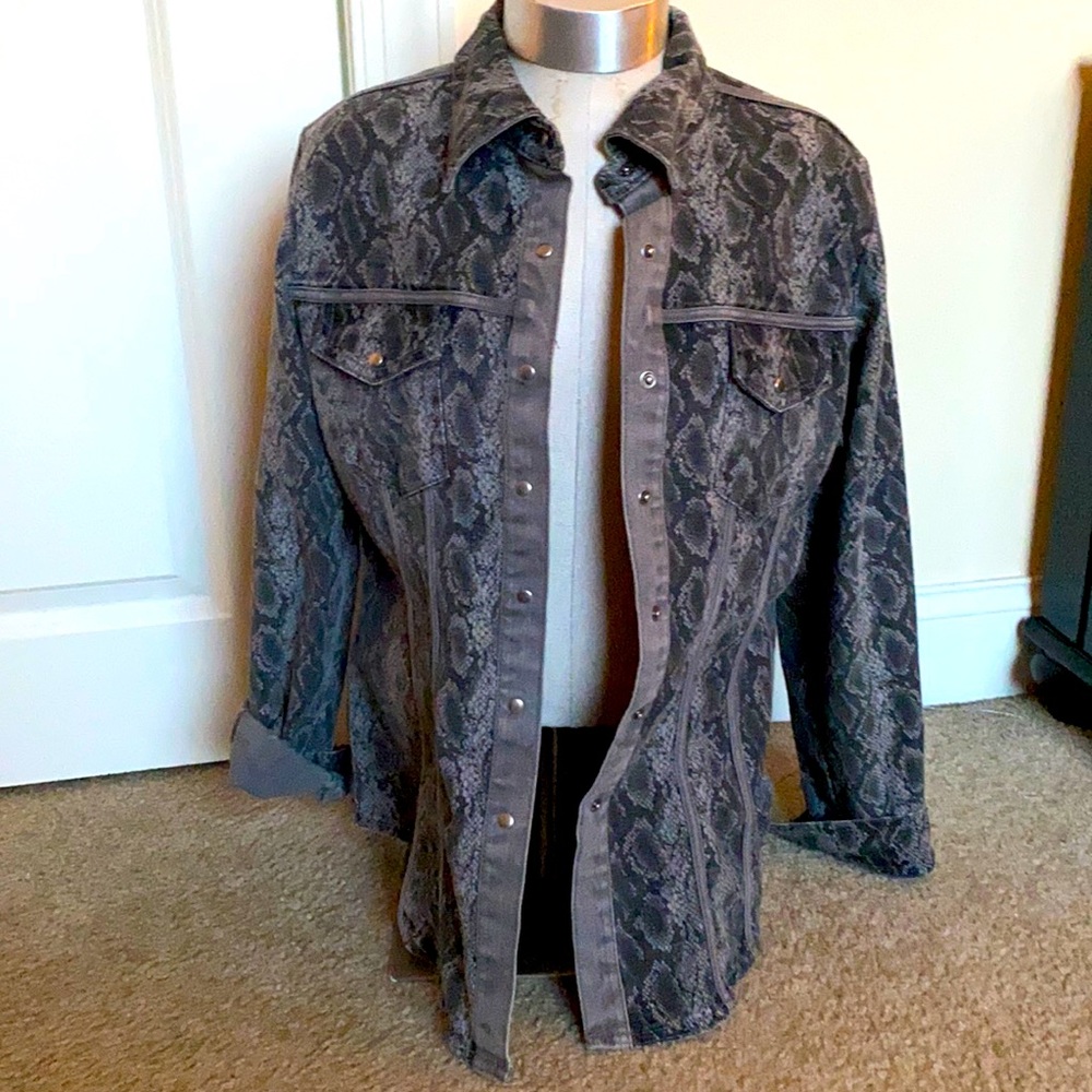 Snake Print Jean Jacket